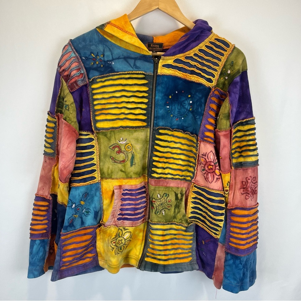 Rising International Full Zip Patchwork Sweatshirt